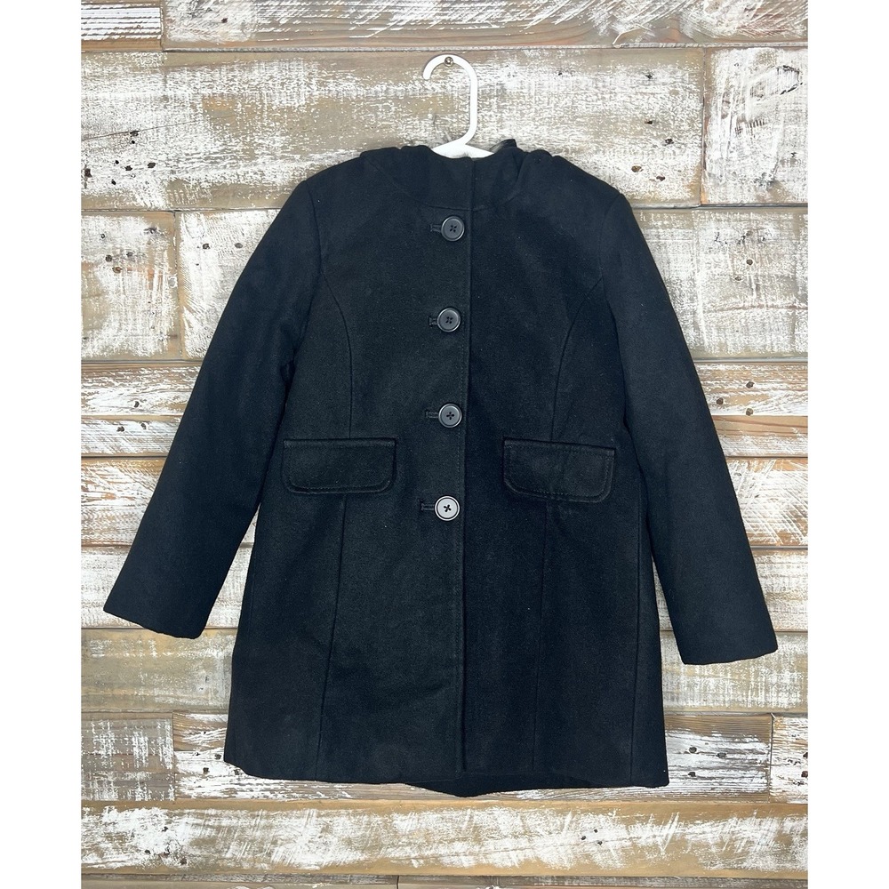 Cat & Jack kids black long sleeved pea coat‎ XS
